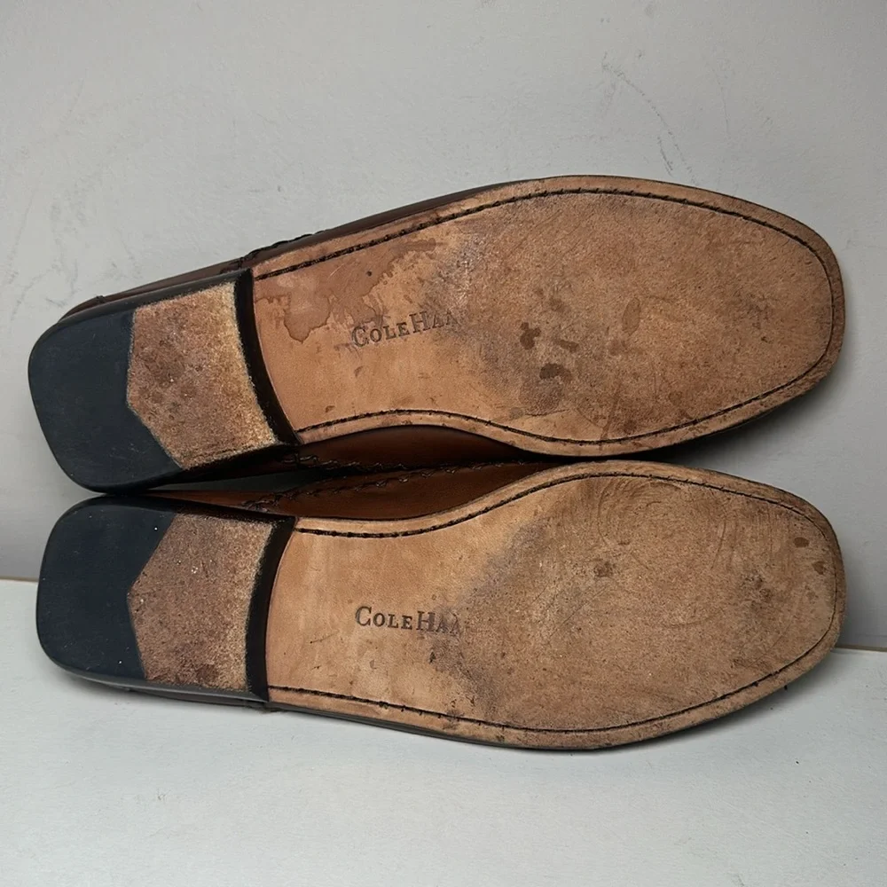 Cold Haan country Brown Leather woven Loafers - Picture 8 of 9